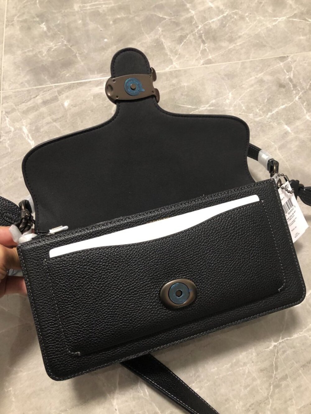 COACH Tabby 26 Leather Shoulder Bag Black Multi-Way Crossbody - Picture 4 of 6